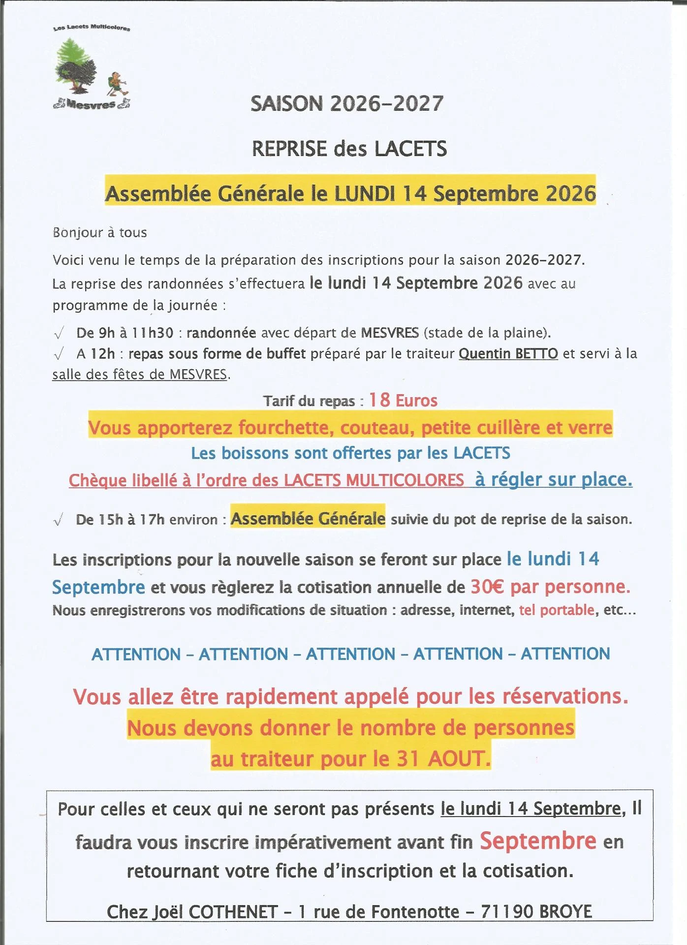 Scan journee de reprise du lundi 14 septembre 2026